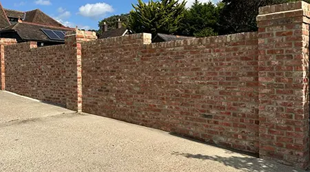 Tall brick garden wall